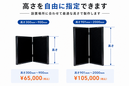 【受注生産】オーダーサイズ対応 SDM 吸音パーテーション(高さ指定) - サイレント・プロバイダー